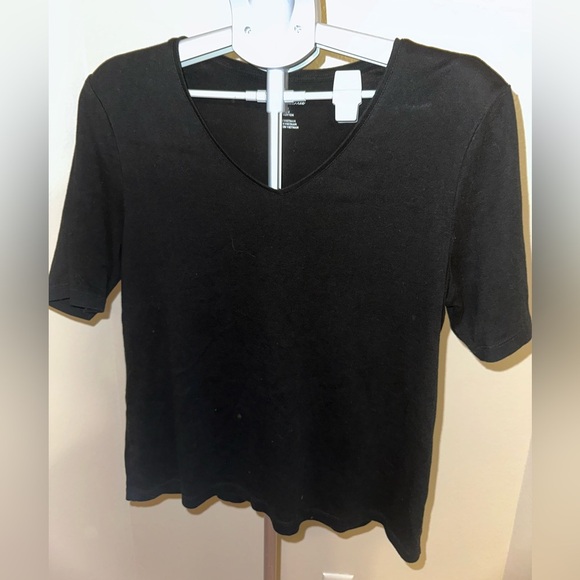 Chico's Tops - Chico's Black Fitted Short Sleeve T-Shirt